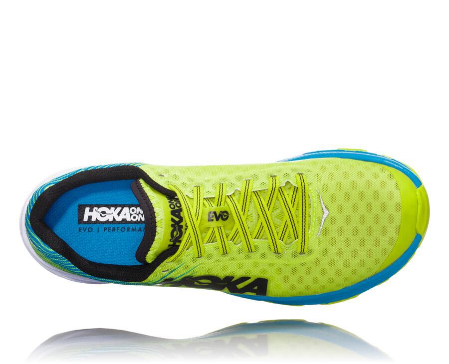 Zapatillas Running Hoka One One Mujer - Evo Carbon Rocket - Verde/Azules - PEU675084